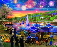 SUNSOUT INC - Summer Fireworks - 1000 pc Jigsaw Puzzle by Artist: Bigelow Illustrations - Finished S