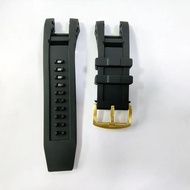 32mm Black Rubber Watch Band With Gold Buckle For Invicta Subaqua Noma IV 6564