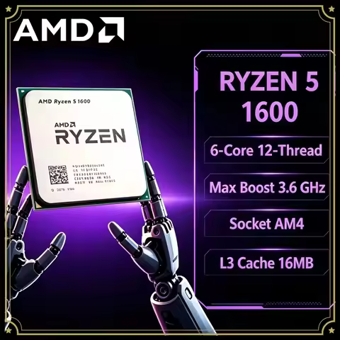 AMD Ryzen 5 1600 R5 1600 3.2 GHz Six-Core Twelve Thread 65W CPU Socket AM4 Processor YD1600BBM6IAE