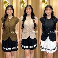 FM-G GOLD BUTTON TOP Wanita 0537-1 || BLOUSE TOP Wanita || SHIRT SHORT-SLEEVEDWanita