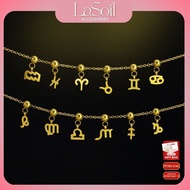 LASOIL - 12 Zodiac Horoscope, Astrology necklace, 316L Titanium heart charm women's necklace