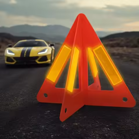 Car Emergency Breakdown Warning Triangle Reflective Safety Hazard Car Tripod Foldable Stop Sign Refl