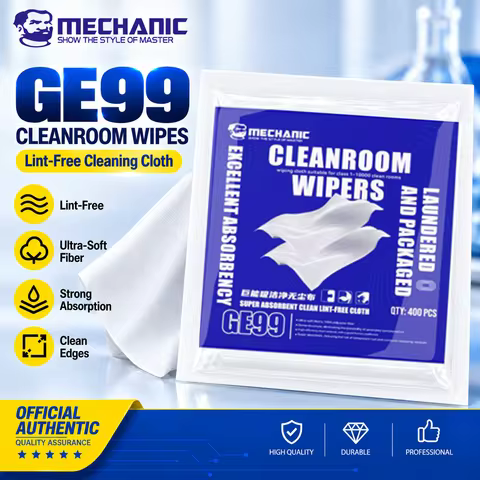 MECHANIC GE99 Cleanroom Wipers Lint-Free Absorbent Polyester Cleaning Cloth Class 100 for Phone Scre