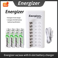 Energizer aa/aaa 2450mah 900mah ni cd rechargeable battery with 8-slot battery charger long lasting 