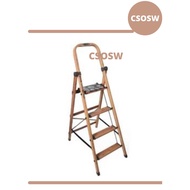 Fixsteps Slim Aluminum Folding Ladder 4 Steps 1.5m Wood Motif Ladder