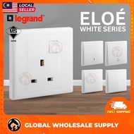 LEGRAND ELOE White Series Switch Socket Big Rocker Glossy Finish Suis Socket Rumah Doorbell/TV Socke