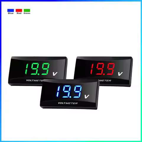 Motorcycle Universal Volt meter koso voltmeter mini LED Digital Display 12V-100V Electromobile Gauge