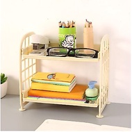 2-Tier Multifunctional Mini Plastic Table Shelf Multipurpose Kitchen Office Dressing Table Shelf 2-T
