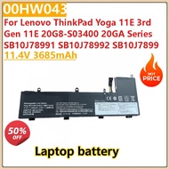 Brand New Replacement Laptop battery 00HW043 11.4V 3685mAh for Lenovo ThinkPad Yoga 11E 3rd Gen 11E 