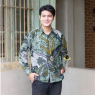 Malaysia Fast Shipping Batik Men BATIK Shirt Men Long Sleeve BATIK big size JUMBO M L XL XXL 3XL 4XL