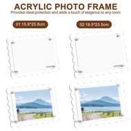 2Pcs Acrylic Picture 4x6 Clear with Screw 5x7 Inch Frames Multipurpose Photo Frame Display