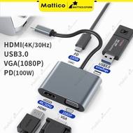 【จัดส่งที่รวดเร็ว】ตัวแปลง USB Type C to HDMI Adapter (4K)（รุ่นอัพเกรด）อะแดปเตอร์ ตัวแปลง สายแปลง Typ