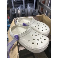 二手 crocs洞洞鞋 （不含卡扣）骨白紫色 可議價 （鞋子現況看內文）