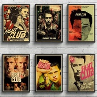 Classic Movie Poster / Fight / Club / Wall Art / Retro Kraft Paper