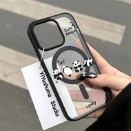 Fancy Rope Cartoon Panda Magnetic Casing hp Samsung A06 5G A17 5G A07 A56 5G S25 Ultra A16 5G S24 Fe