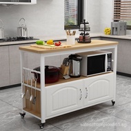 Household Floor Multi-Function Kitchen Oven Microwave Oven Storage Rack Cutting Station Console Mobile Storage Cabinet/rolling kitchen cart / trolley cart / storage cart / trolley