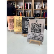 Engrave QR CODE + STAND / MAE PAY SCAN / QR PAY /QR KOD Ewallet
