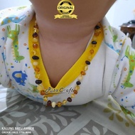 Kalung Kesehatan Batu Amber Anak Bayi Tumbuh Gigi Asli Premium