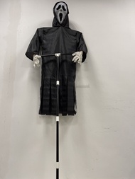 ฮาโลวีนตกแต่งสวน Ghostface หุ่นไล่กานอกแขวนน่ากลัวกรีดร้องหุ่นไล่กาตกแต่งผีนก Repeller สร้างสรรค์