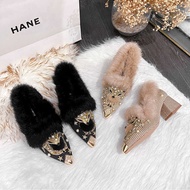 New Women's Fox Fur Shoes Autumn
