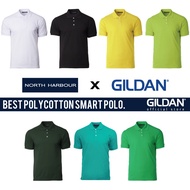 GILDAN x North Harbour Soft-Touch Polo Shirt Plain Polo Unisex Baju Polo Lelaki Tshirt Polo Tee Baju