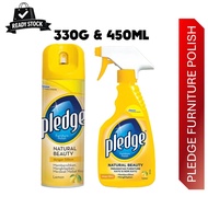 PLEDGE Furniture Polish Spray Natural Beauty Lemon – Clean Shine Protect Wood & Surface 330g/450ml