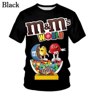 M&M’S Men's Shirt New Hot Sale Short Sleeve 3D Printed Time Casual Round Neck Short Sleeve Tops T-Sh