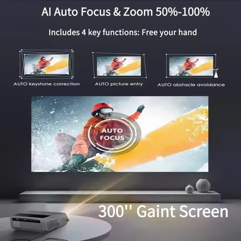 Auto Focus 4K Projector for Movies 5G Wifi 6 Native 1080P Full HD Android TV Home Theater 3500ANSI D