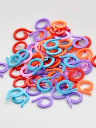 100 piezas Hebilla para hacer colores aleatorios, anillo de tejer de hilo de plástico simple para coser