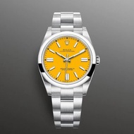 回收 勞力士 Oyster Perpetual 41 Yellow Dial 2022 New and unworn 41MM Reference 124300