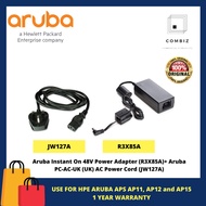 Aruba Instant On 48V Power Adapter (R3X85A)+ Aruba PC-AC-UK (UK) AC Power Cord (JW127A)