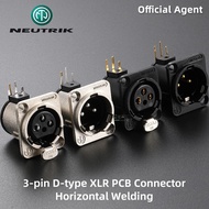 NEUTRIK 3 Pin XLR PCB Connector Socket Male / Female Horizontal PCB Gold/Silver Plating Pin NC3MD-H-