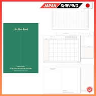 【Direct from Japan】Monolike B6 Archive Diary 6 Month Planner, Green - B6 Archive Diary 6 Month Planner, Green Monthly planner, weekly planner, scheduler, illustration-diary