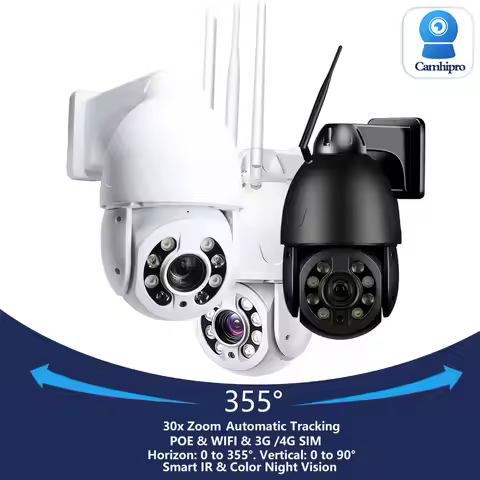 8MP 4K/5MP 30X Zoom 3G 4G SIM Security IP Camera POE PTZ Dome WIFI Two Way Audio Humanoid Tracking I