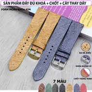 (THIN Class WITH METAL BLOCK)Men's and Women's Watch Strap Size 12mm-24mm, Ostrich Leather Watch Str