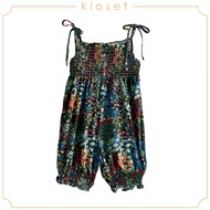 KLOSET Floral Jumpsuit (SS18) ชุดจั๊มสูทเด็กขายาวสายเดี่ยวผูก ผ้าพิมพ์ลายดอก