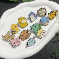 12pcs Anime Pokémon Brooch Set - Charmander Pikachu Eevee Meowth Wooper Vulpix Metal Badges Inspirat