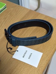 Bottega Veneta Intrecciato Leather Belt BV墨綠色皮帶 男裝