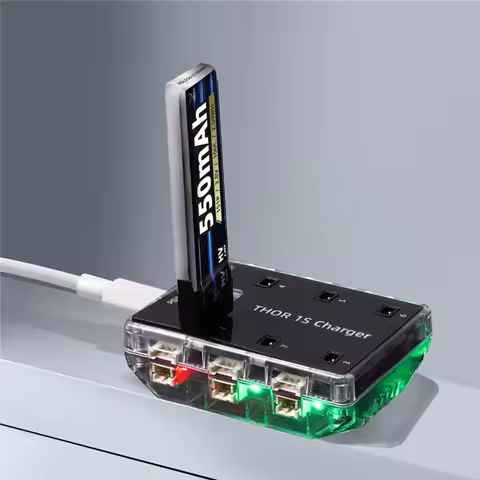 HGLRC Thor 1S Charger V2 6 Port Max 65W for PH2.0 MX2.0 A30 BT2.0 Plug 4.2V 4.35V LIHV 1S LiPo Batte