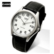 Velashop นาฬิกาข้อมือผู้ชายคาสิโอ Casio สีดำ/ขาว สายหนัง รุ่น MTP-1183E-7BDF, MTP-1183E-7B, MTP-1183