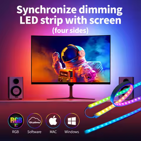 Smart LED Strip Lights Ambient PC Backlight RGB Light Bar Computer Monitor Screen Color Sync Gaming 