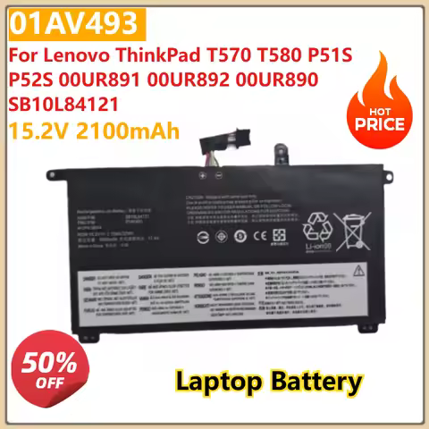 15.2V 2100mAh 01AV493 Replacement Laptop Battery For Lenovo ThinkPad T570 T580 P51S P52S 00UR891 00U