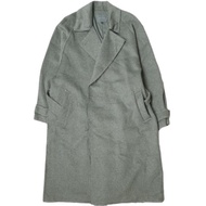 GEN_DAI 23AW 長版羊毛大衣，繫帶，1 碼，灰色，短款，切斯特外套 [二手] [GEN_DAI]