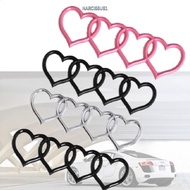 NARCISSUS13A0E Trunk Tail Label Badge, Heart-shaped ABS Plastics Love Heart Logo Rear, Four Ring Lab