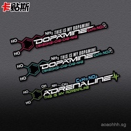 Popular dopamine molecule car stickers for motorcycles, electric bikes, road bikes, and snowboards, 