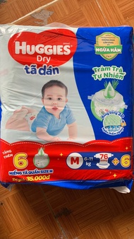 Tã dán Huggies M76+6 tã quần M