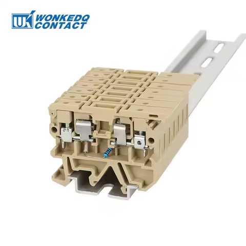 10Pcs ASK1EN 24V/220V LED Light 5*20mm 0.5-10A Fuse Holder Din Rail Terminal Block 4mm² Screw Connec