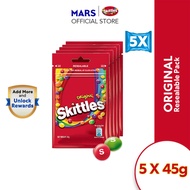 [Bundle of 5] Skittles Original Bag Chewy Candy Fruity 45g