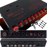 MB Quart MBEQ7B 7-Band 9 Volts 1/2 DIN Pre-Amp Car Audio Graphic Equalizer with Front 3.5mm Auxiliary Input, Rear RCA Auxiliary Input and High Level Speaker Inputs,Silver