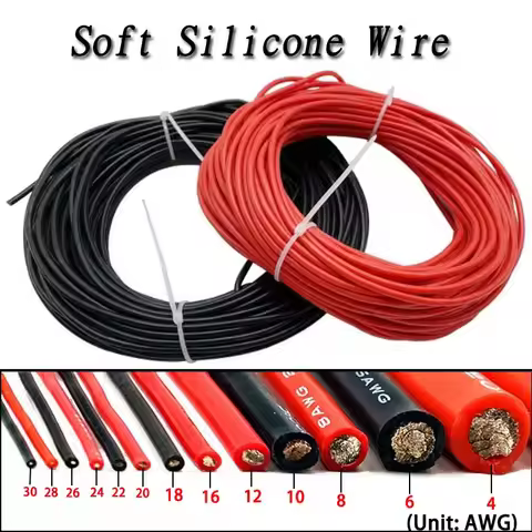 Super Soft Silicone Wire 12 14 16 18 20 22 AWG Heat-resistant Electrical Power Cable Red Black For A